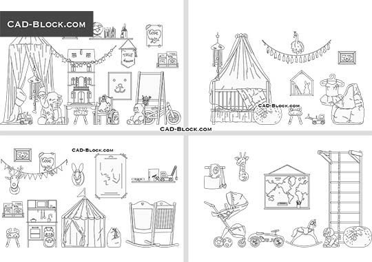 Kids Room Decor - download vector illustration