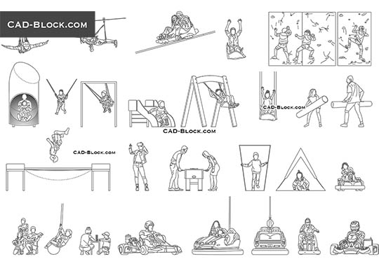 People in Amusement Park - free CAD file