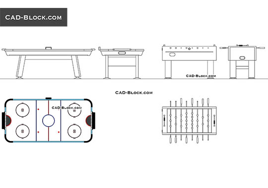 Table football & Air hockey - download vector illustration
