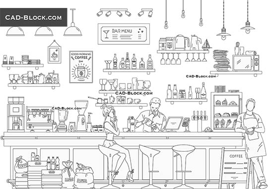 Coffee & Bar - download vector illustration