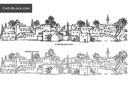 Desert City - download vector illustration