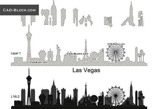 Las Vegas Silhouette - download vector illustration