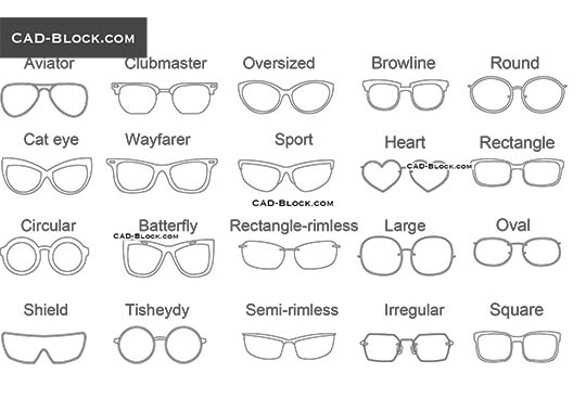 Types of Glasses - download vector illustration