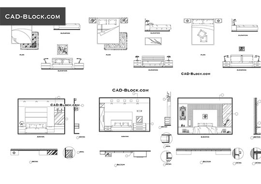 Bedroom - download free CAD Block