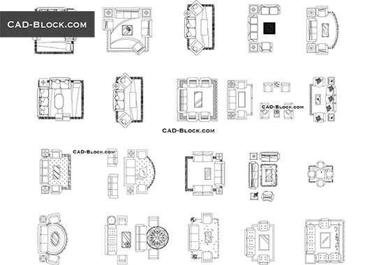 Living room - download free CAD Block