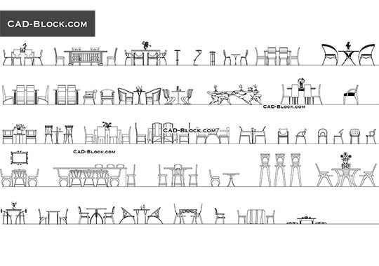 Tables and chairs - download vector illustration