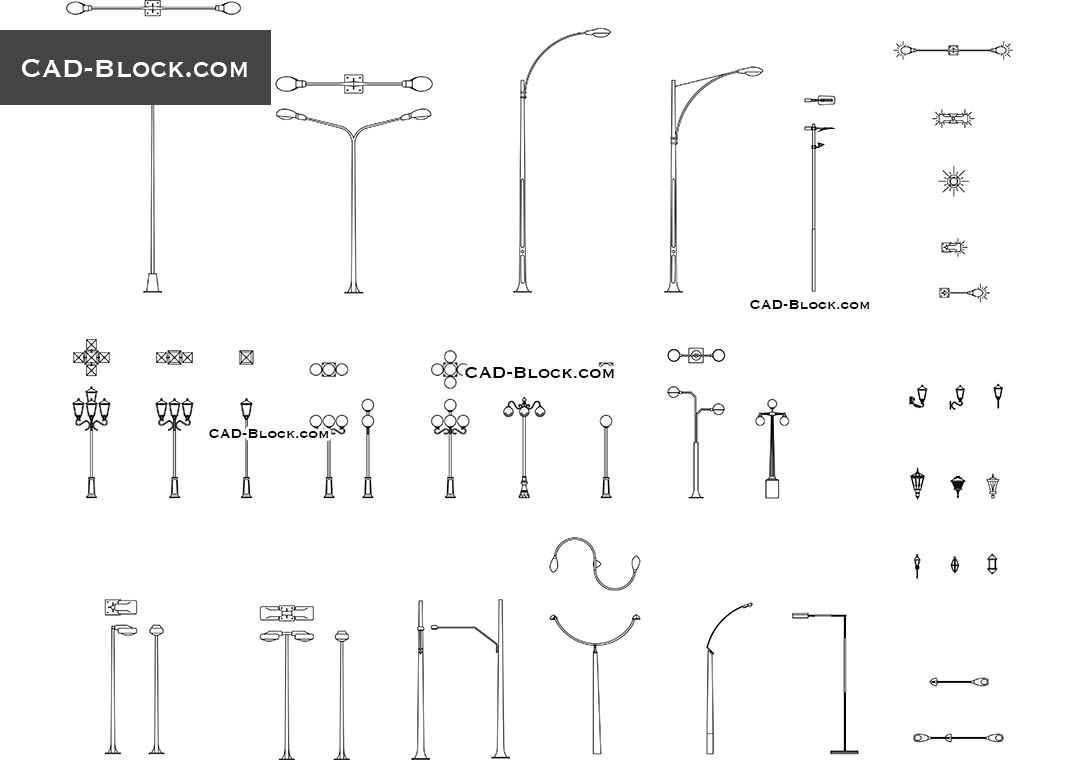 Street Lights Cad Blocks Free Download