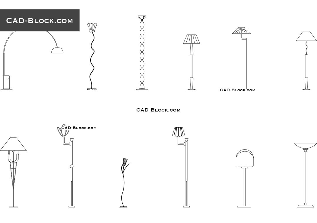 Floor Lamps Cad Blocks Download Free Dwg