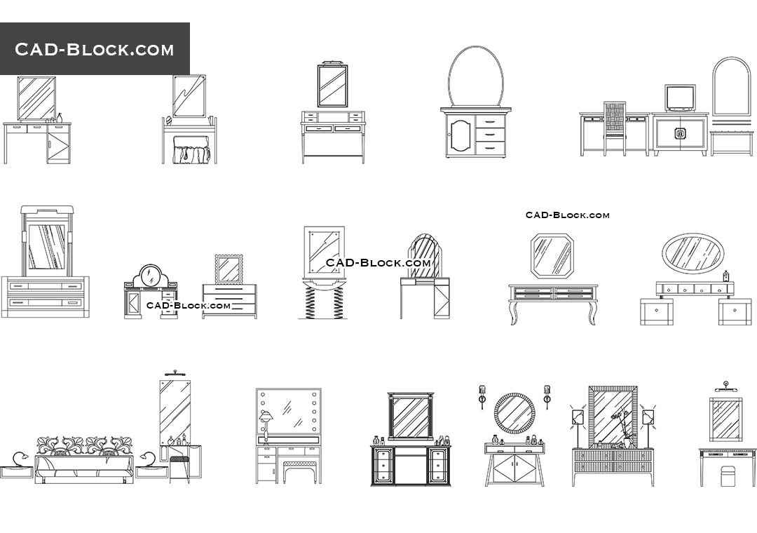 Dressing tables - CAD Blocks, AutoCAD file