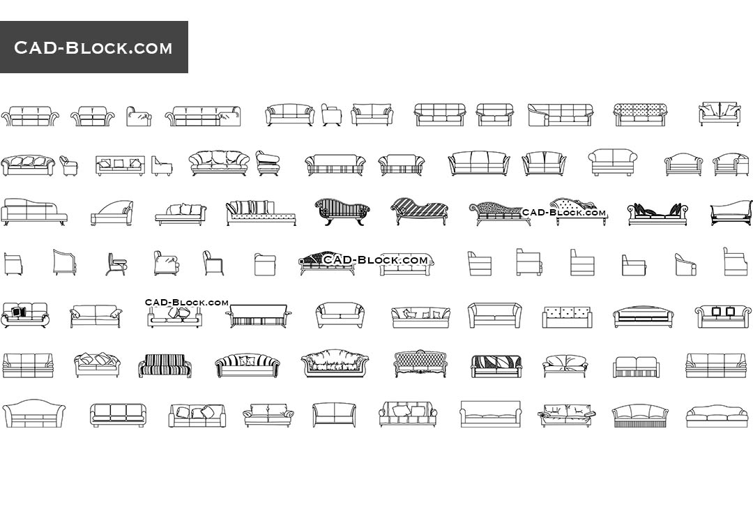 Sofas CAD Blocks Free Download AutoCAD File
