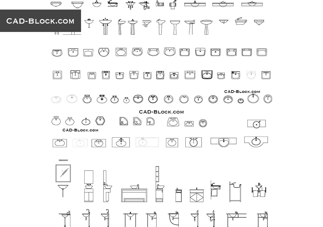 Sinks CAD Blocks free download, AutoCAD file