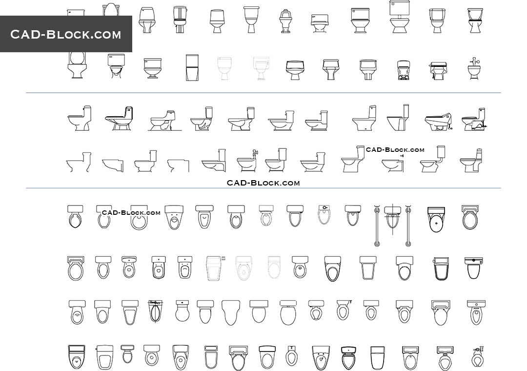 Toilets CAD  Blocks  free download CAD  drawings