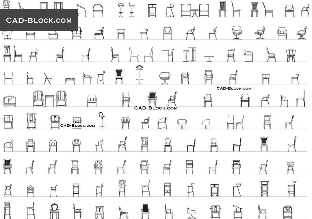 Chairs CAD Block free, drawings download