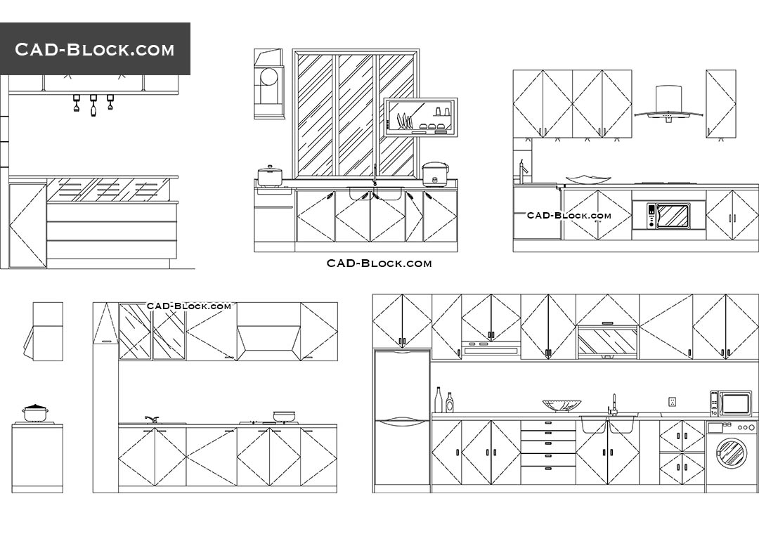 Kitchen Elevation DWG CAD Blocks Free