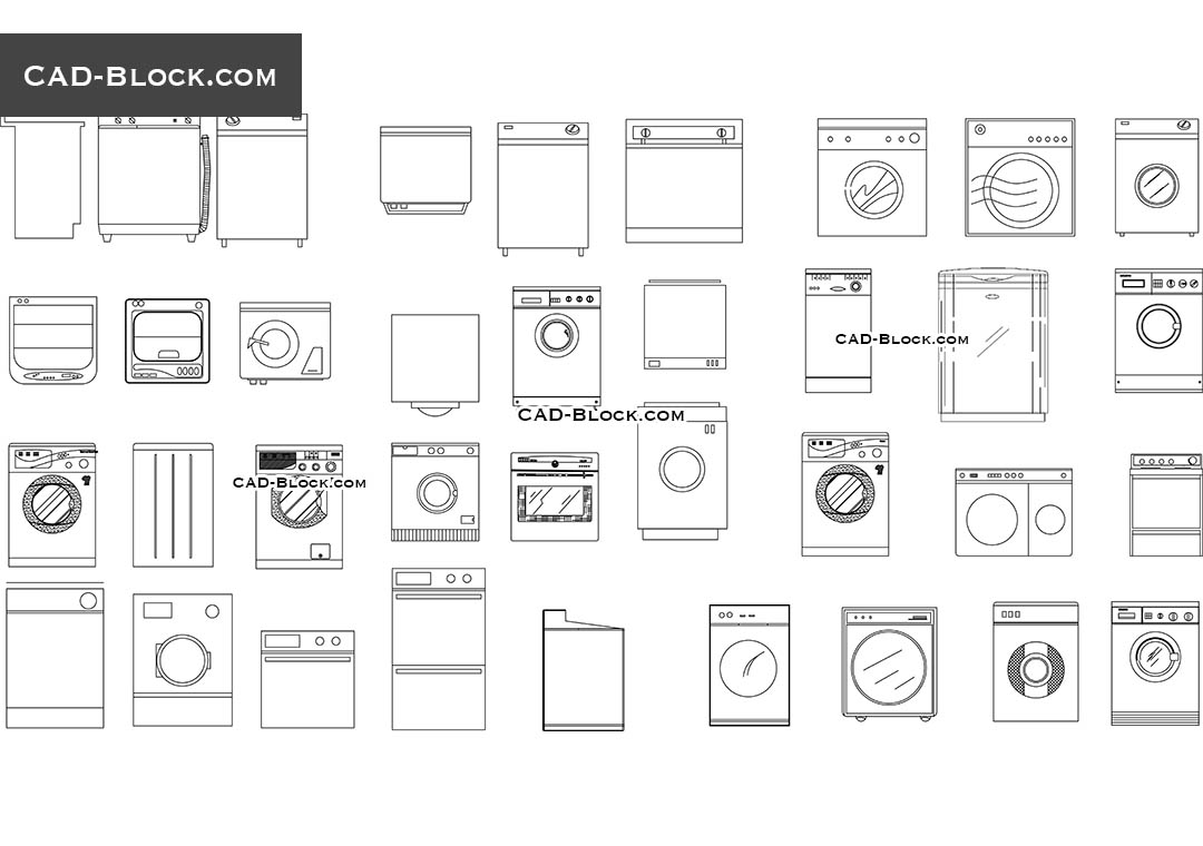 Dishwasher photo and guides Dishwasher Machine Cad  Block 