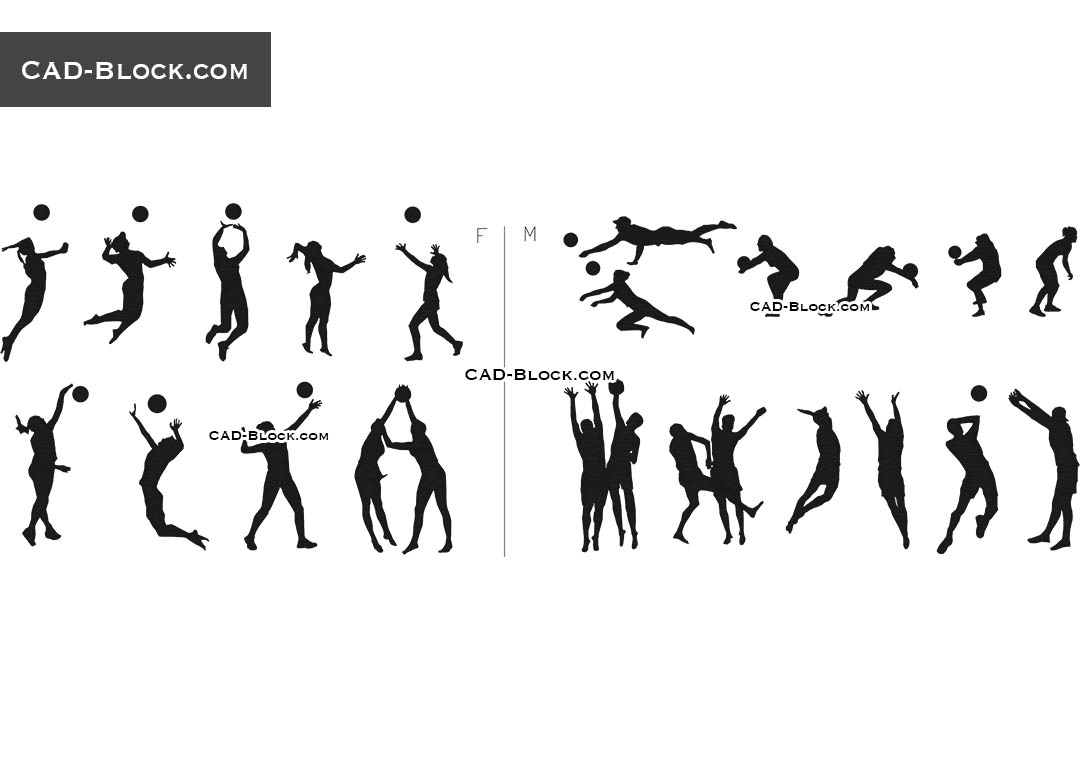 Volleyball Cad Blocks Free Download People