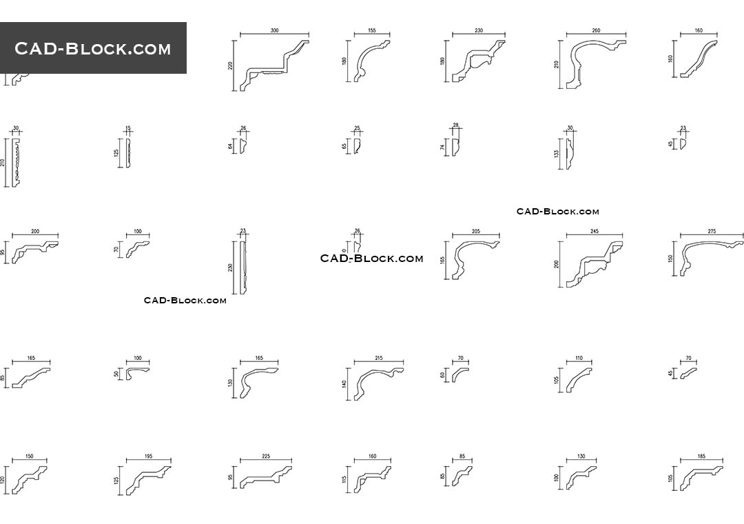 Cornices - CAD Blocks, AutoCAD file