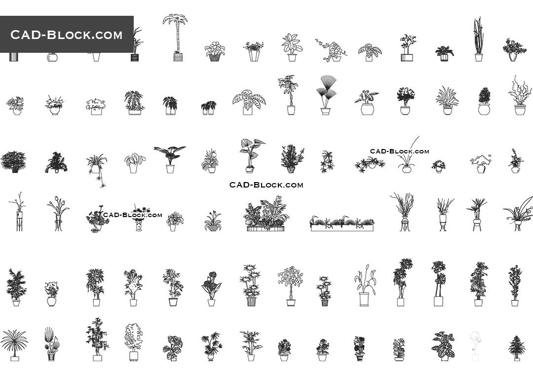 free download cad blocks trees and plants