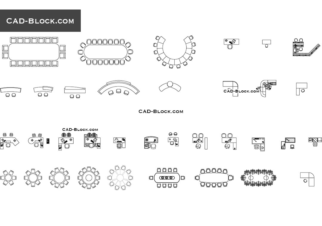 Office desks - CAD Blocks, AutoCAD file