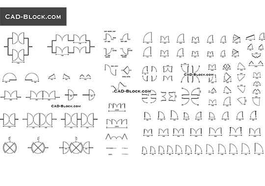 Doors plan - download vector illustration