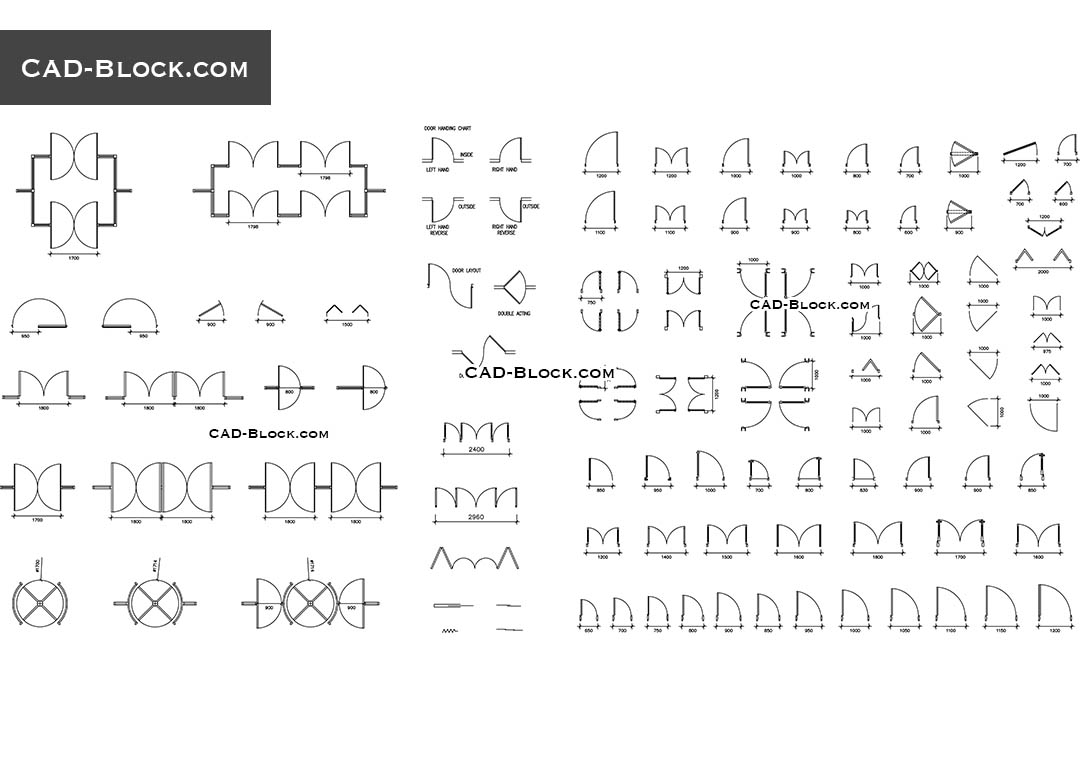 Typical Door Types Autocad Blocks In Plan