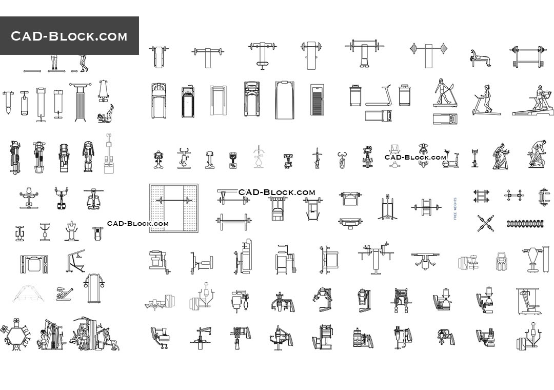  Multi gym equipment cad block Routine