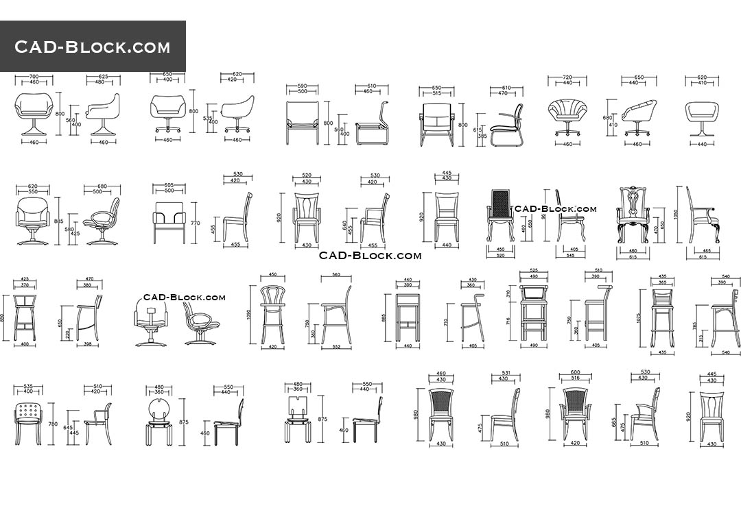 Minimalist Office Chair Cad Block Free Download for Small Space