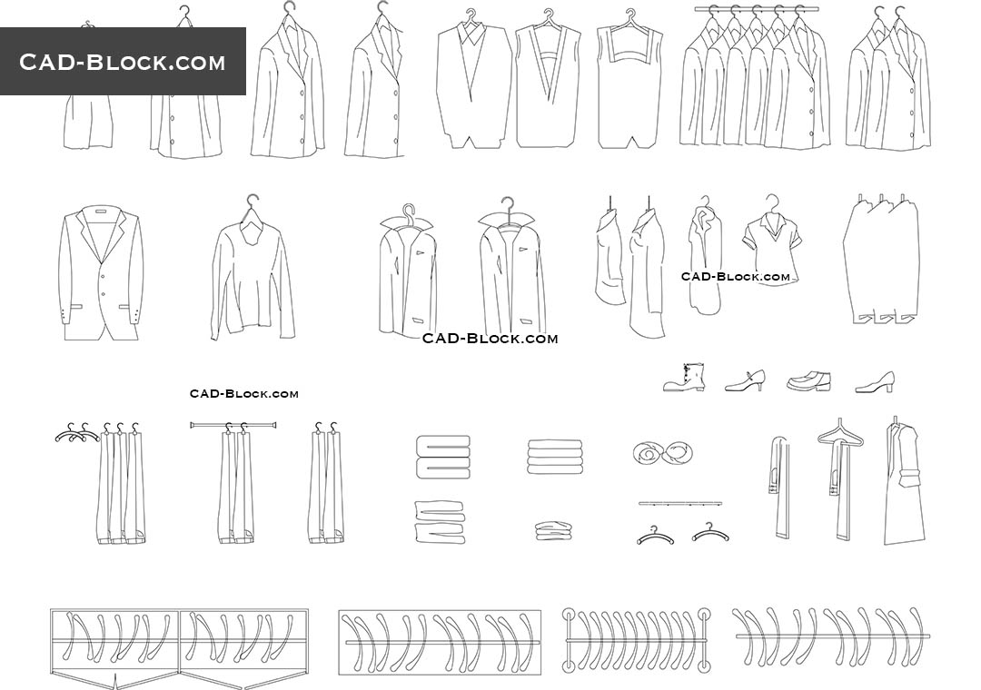 T-shirts on hangers, 3D CAD Model Library