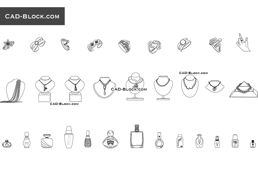 Jewelry free CAD Blocks download