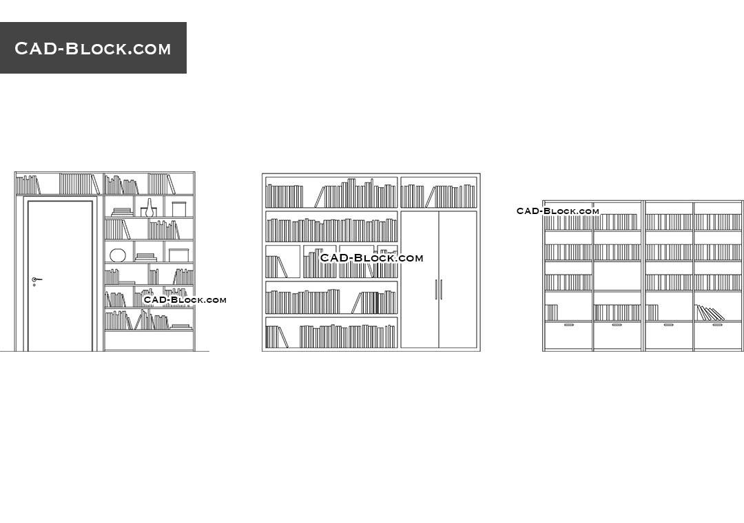 Bookshelves - CAD Blocks, AutoCAD file