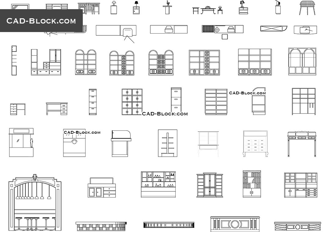 Auxiliary furniture - CAD Blocks, AutoCAD file