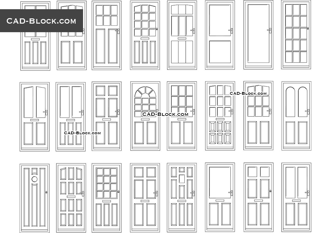 Exterior Doors Dwg Block For Autocad Designs Cad Door Elevations