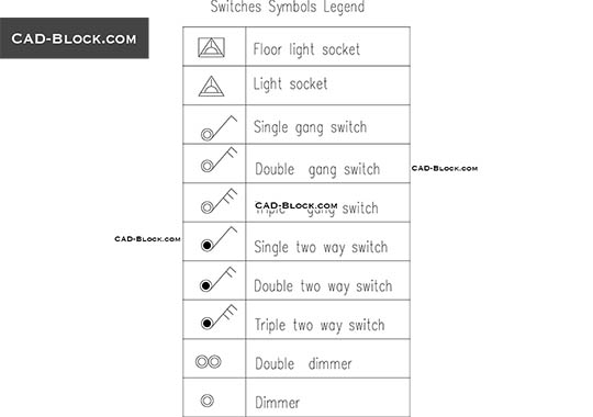 Switches Symbols Legend - download vector illustration