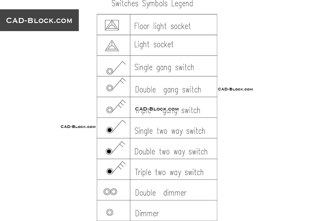 light switch symbol autocad