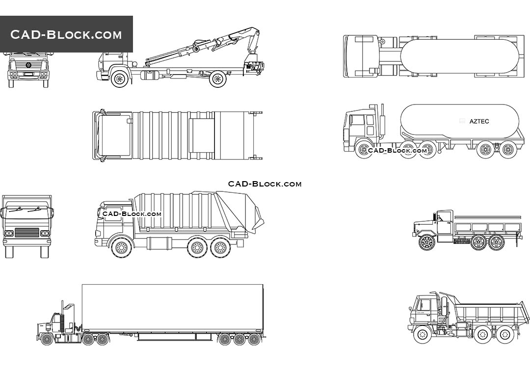 front load garbage truck template