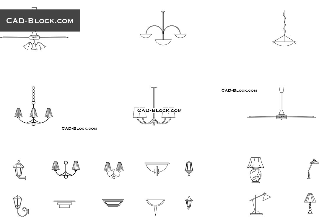 Ceiling Fans Cad Blocks In Plan Dwg Models