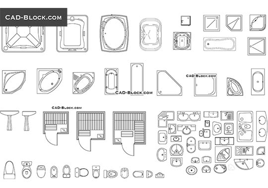 Bathroom fittings - free CAD file