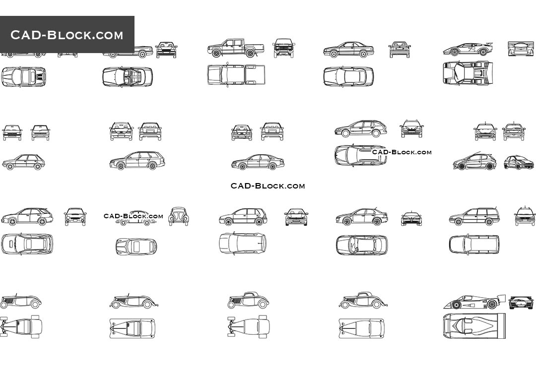 Cars set - CAD Blocks, AutoCAD file