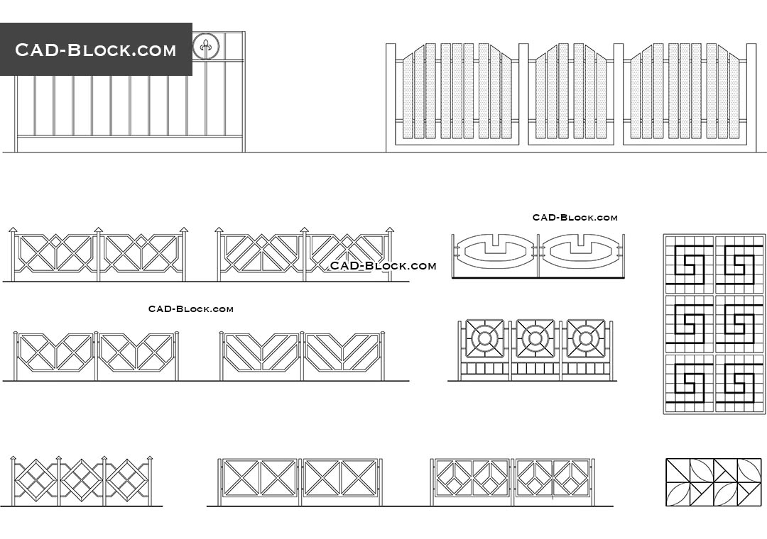 Lattices and fences - CAD Blocks, AutoCAD file