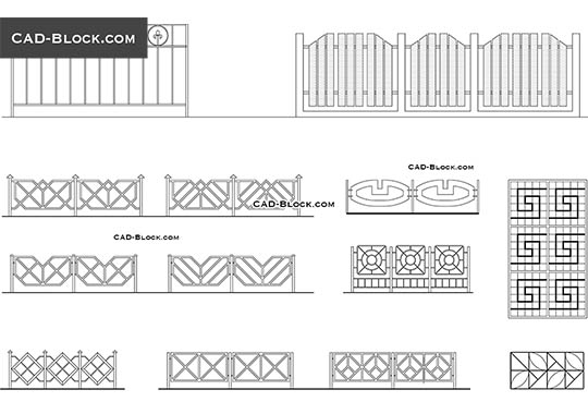 Wrought Iron Fence Elevation Plan Autocad Blocks Dwg File