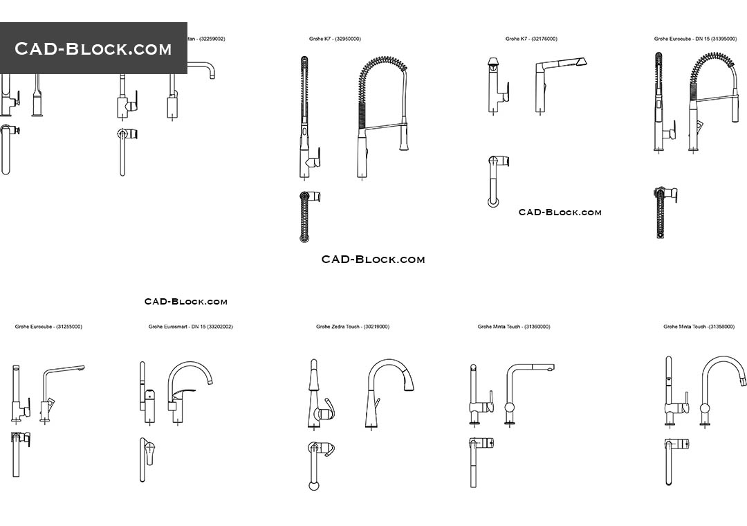 Kitchen Faucets Cad Blocks Free