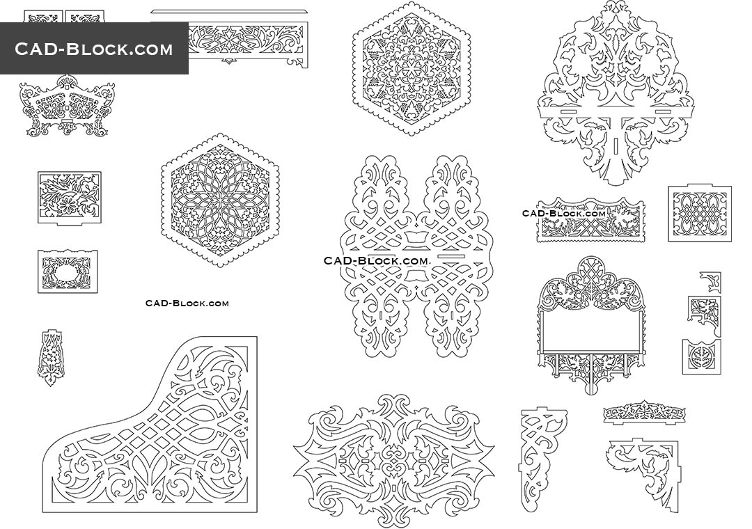 Arabic Decorative Patterns Design Textures Art 2d Cad Blocks Download Free