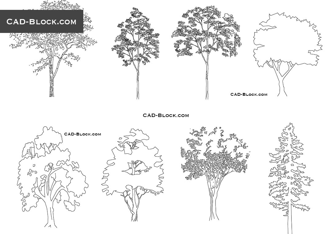 free download cad blocks trees and plants