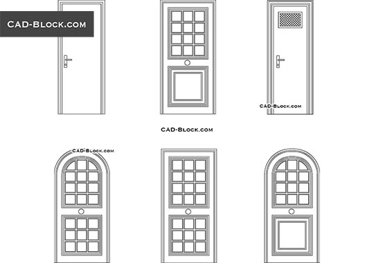 Wooden doors - download free CAD Block