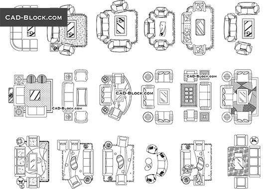 Living room plan - download vector illustration