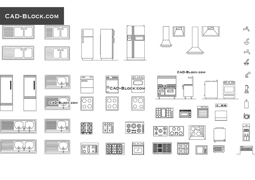 Kitchen Equipment Cad Blocks Drawings Free Download