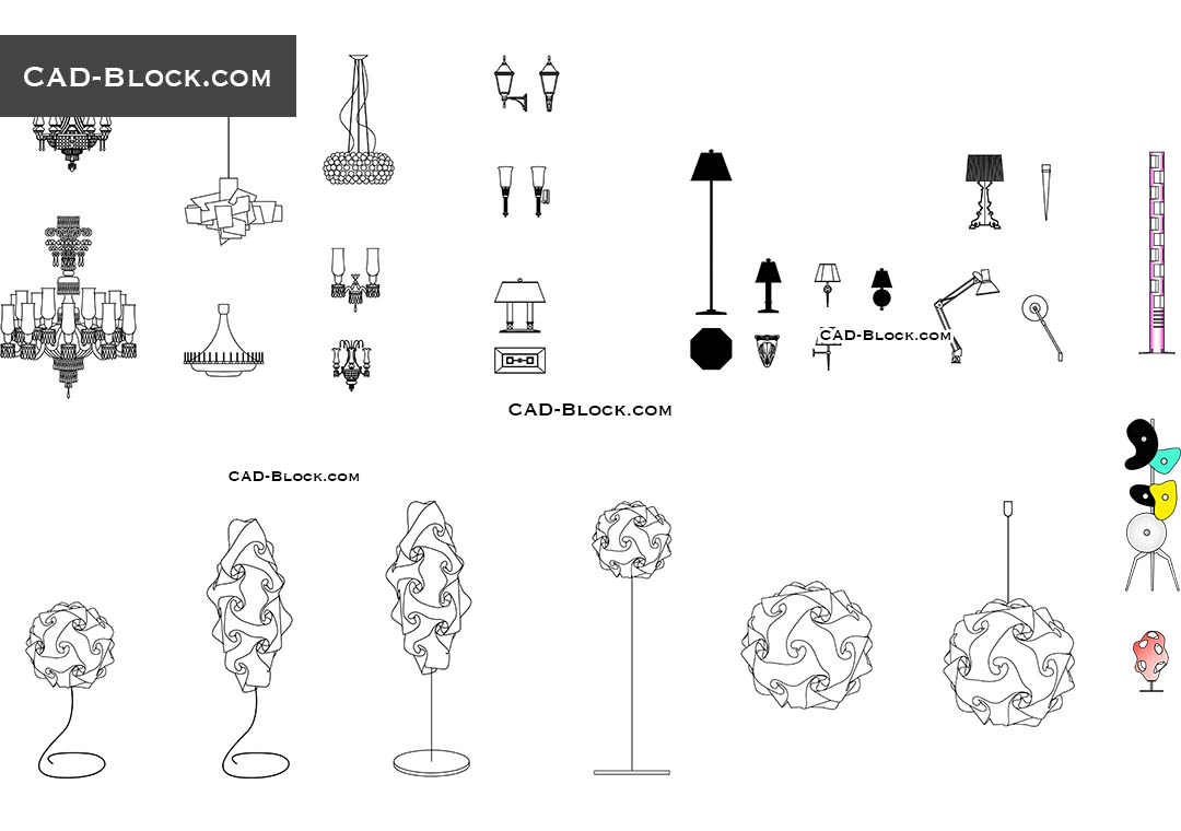 hanging lights cad block free download