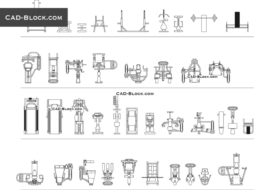 Elliptical Machine Cad Block - Elliptical Trainer