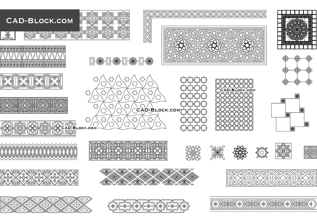 Arabic Decorative Patterns - CAD Blocks, AutoCAD file