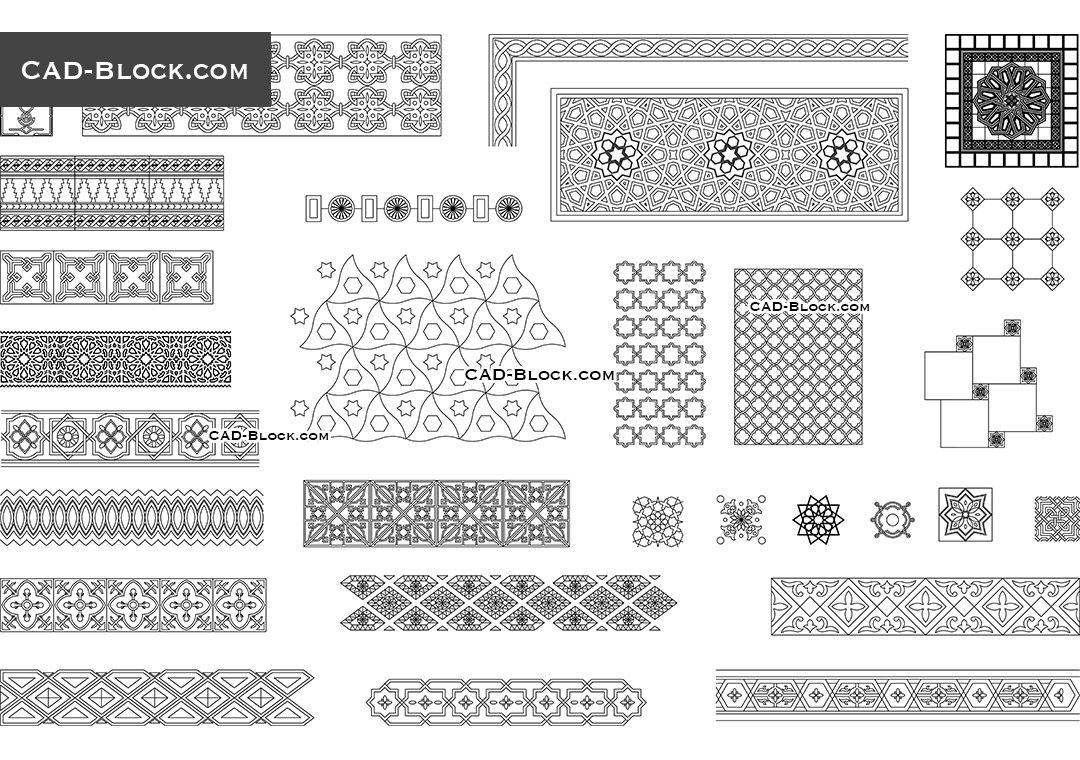 Islamic Decorative Patterns DWG, Free CAD Blocks Download, 48% OFF